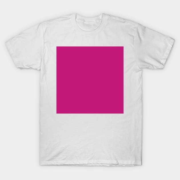 Solid Raspberry Hot Pink Monochrome Minimal Design T-Shirt by HiddenPuppets